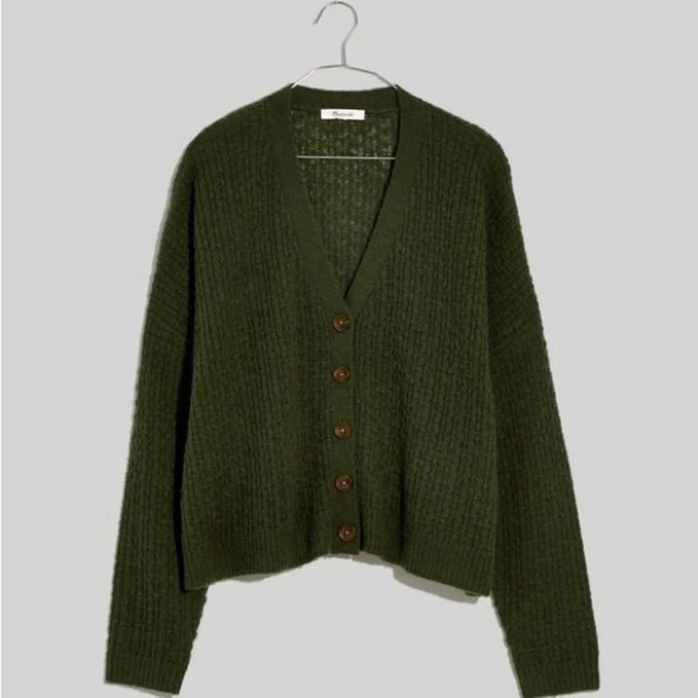 Madewell Alpaca Blend Mayfair Olive Green. Sweater Oversized Cardigan Plus 4X - Picture 4 of 11